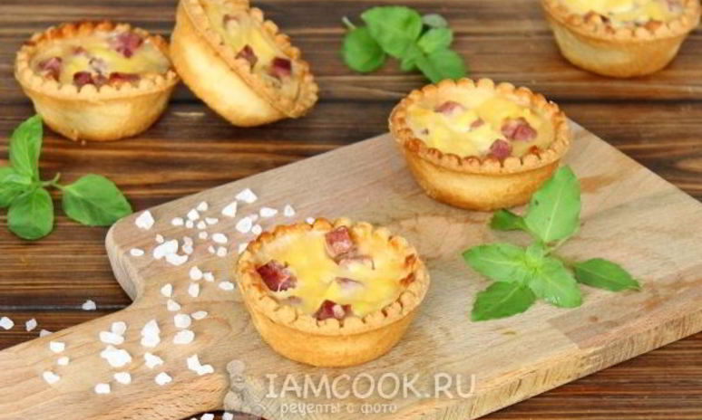Рецепт тарталеток с ветчиной и сыром