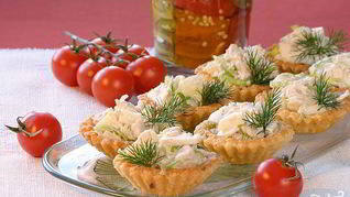 Тарталетки с ветчиной