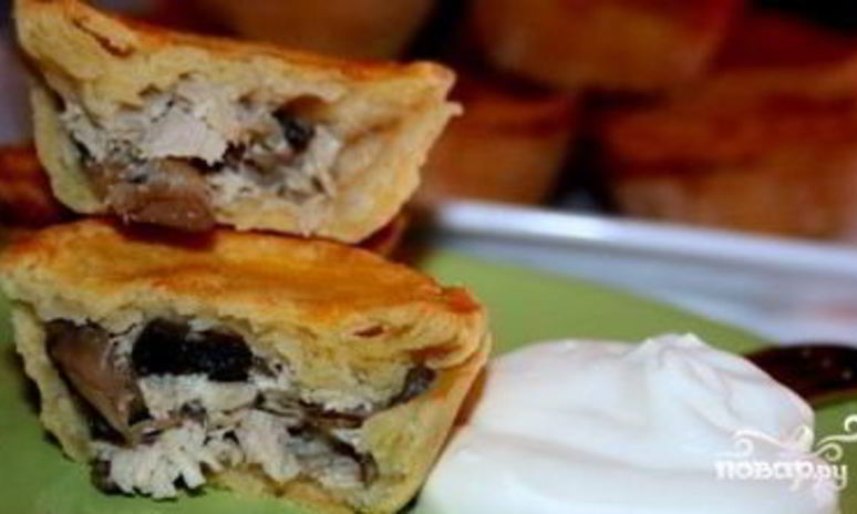 Рецепт закрытых тарталеток с курицей