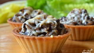 Закуска с грибами в тарталетках