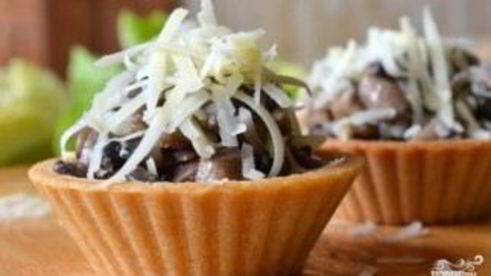 закуска с грибами в тарталетках