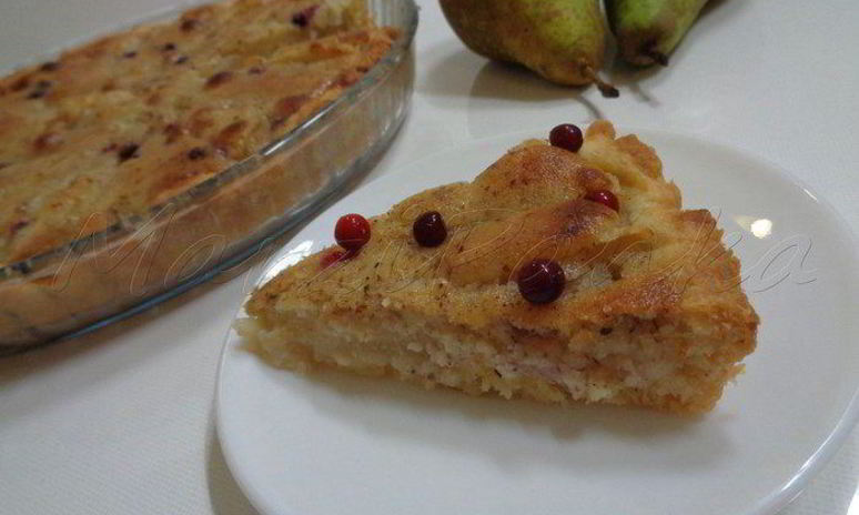 Рецепт грушевого тарта под миндально-ванильным кремом