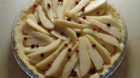 грушевый тарт под миндально-ванильным кремом