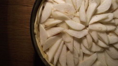 грушевый тарт с мятной заливкой