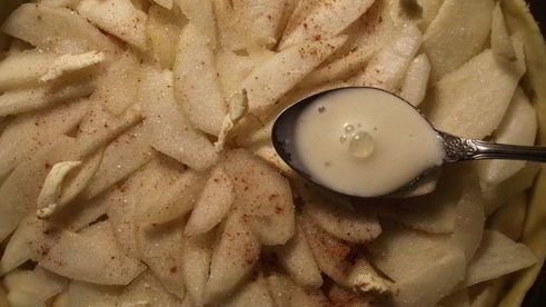 грушевый тарт с мятной заливкой