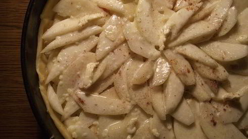 грушевый тарт с мятной заливкой