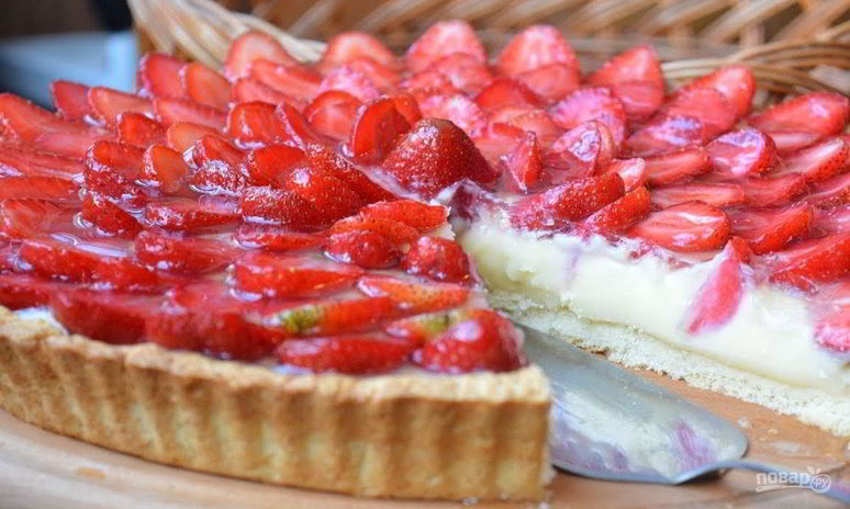 Рецепт клубничного тарта с заварным кремом