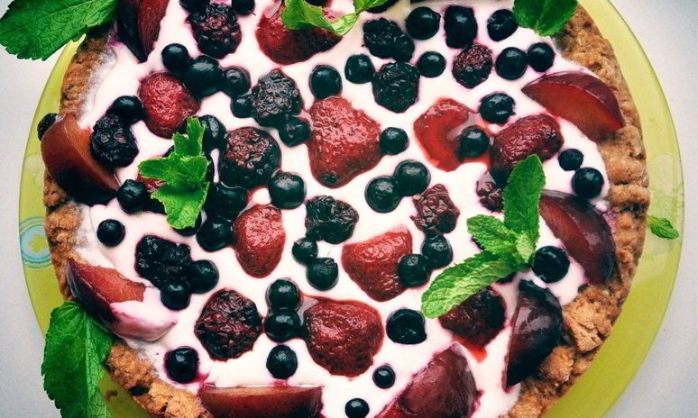 Рецепт шоколадна-творожного тарт-суфле с ягодами