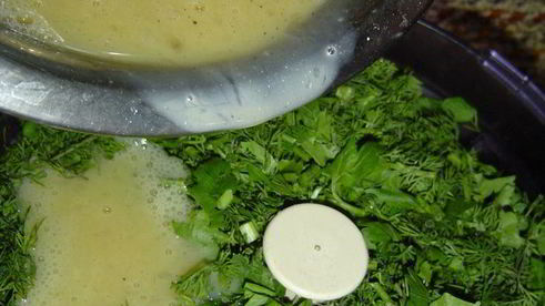 сырно-творожный тарт с весенней зеленью