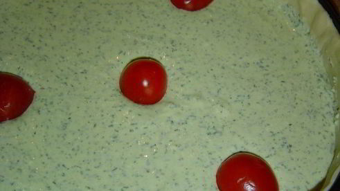 сырно-творожный тарт с весенней зеленью