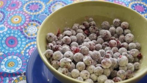 тарт с брусникой и запеченным ганашем из белого шоколада