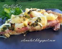 Тарт с картофелем и сардельками Быстрый ужин