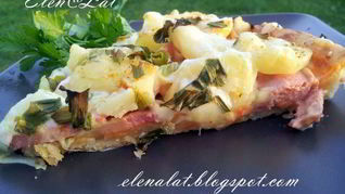 Тарт с картофелем и сардельками Быстрый ужин