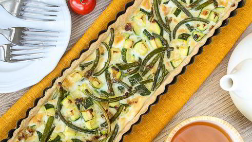 тарт с цуккини и чесночными стрелками