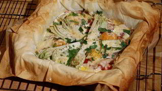 Королевская яичница на тесте фило