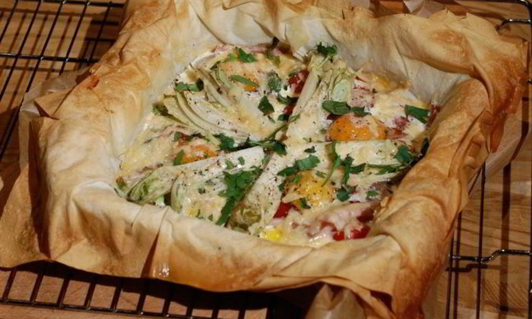 Рецепт королевской яичницы на тесте фило