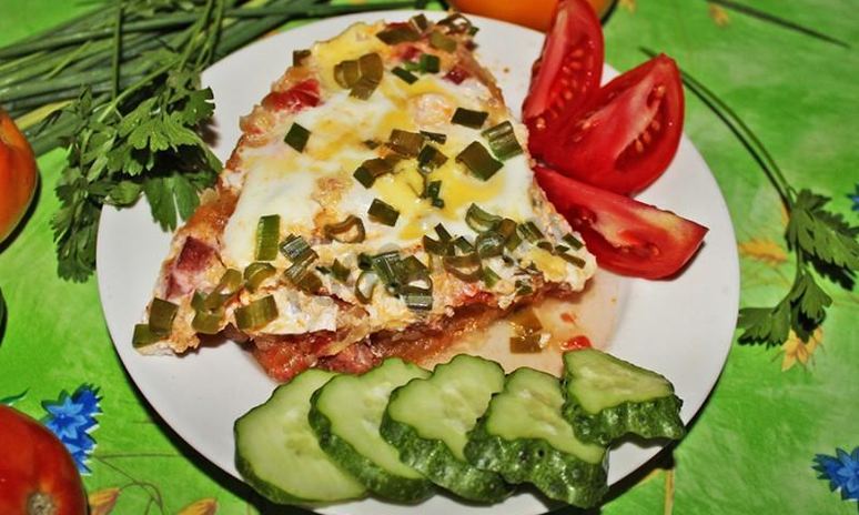 Рецепт яичницы с кабачками