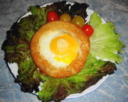 Яичница Смак в ломтике хлеба