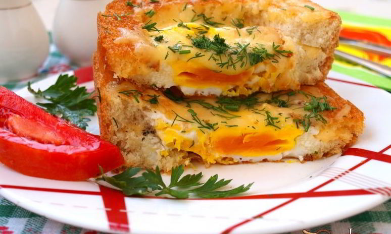 Рецепт яичницы в бутерброде