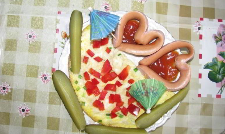 Рецепт завтрака на двоих яичница сердечком