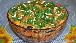 Закуска из баклажанов с овощами