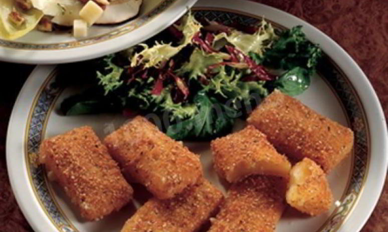 Рецепт жареного сыра битто в панировочных сухарях с кунжутом