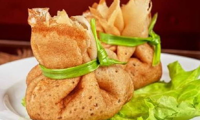 Рецепт блинных мешочков с жюльеном