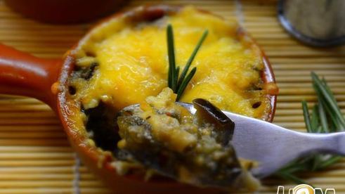 жульен с вешенками и баклажанами