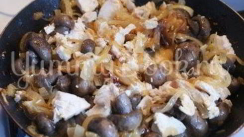 жюльен с курицей и шампиньонами